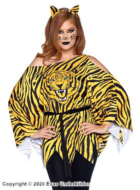 Tigerin, Maskerade-Poncho, Gürtel, Cold Shoulder